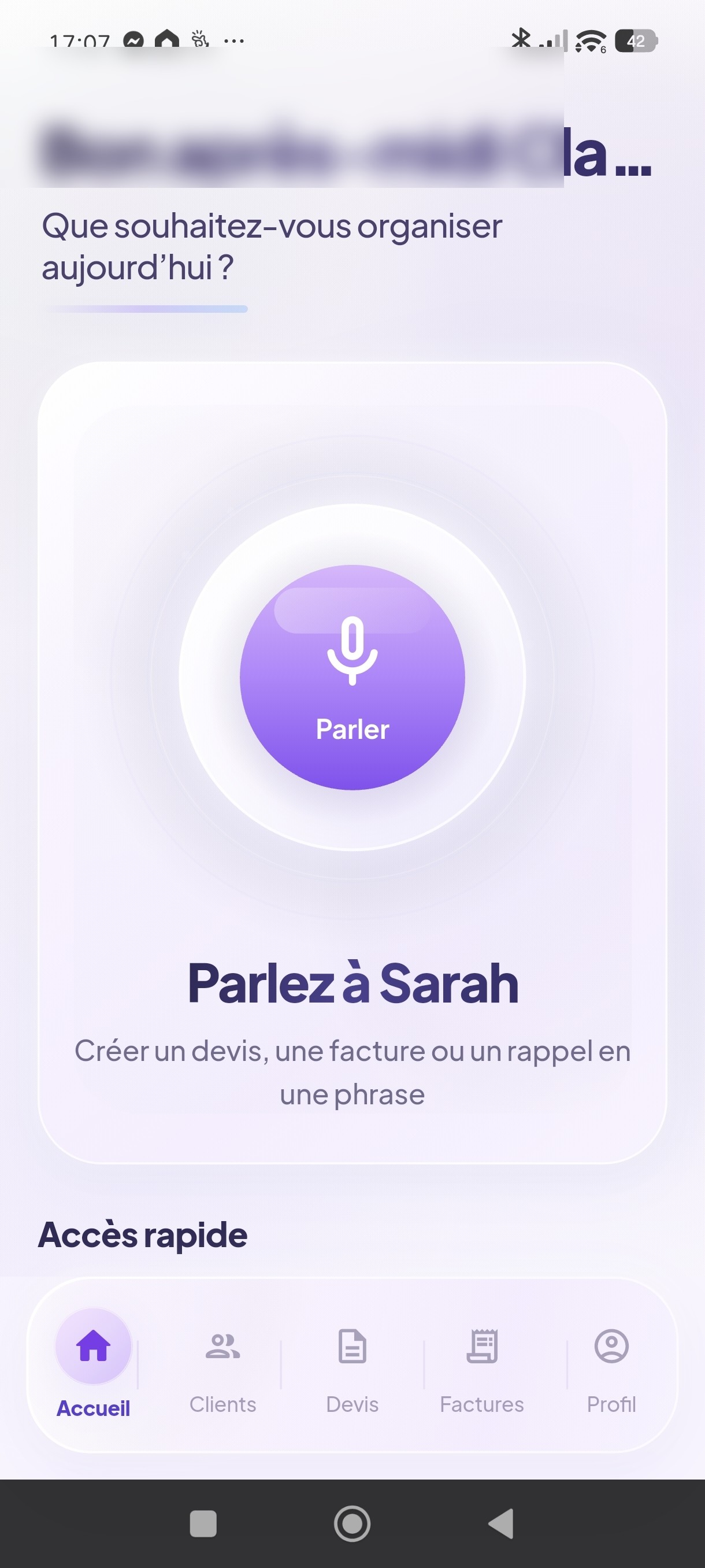 Sara App Accueil