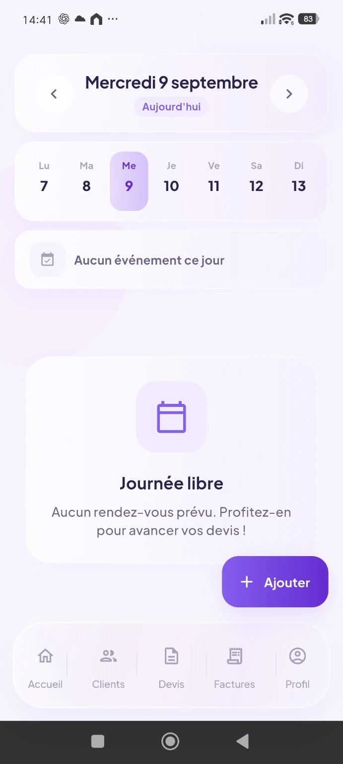 Agenda et gestion des rendez-vous dans l'application Sara